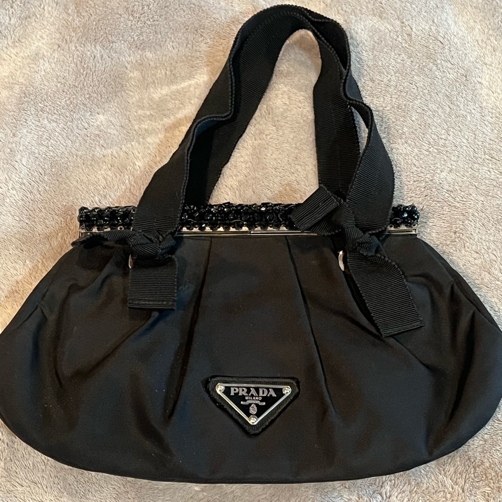 Prada Tessuto Beaded Evening Bag